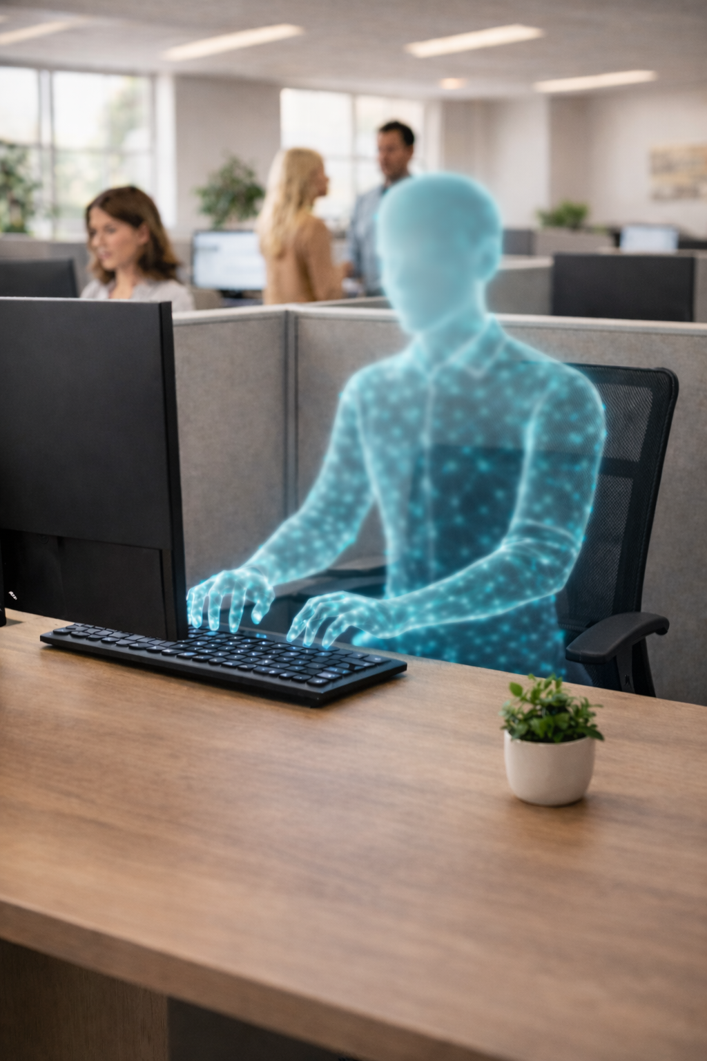 AI assistant concept image in an office setting